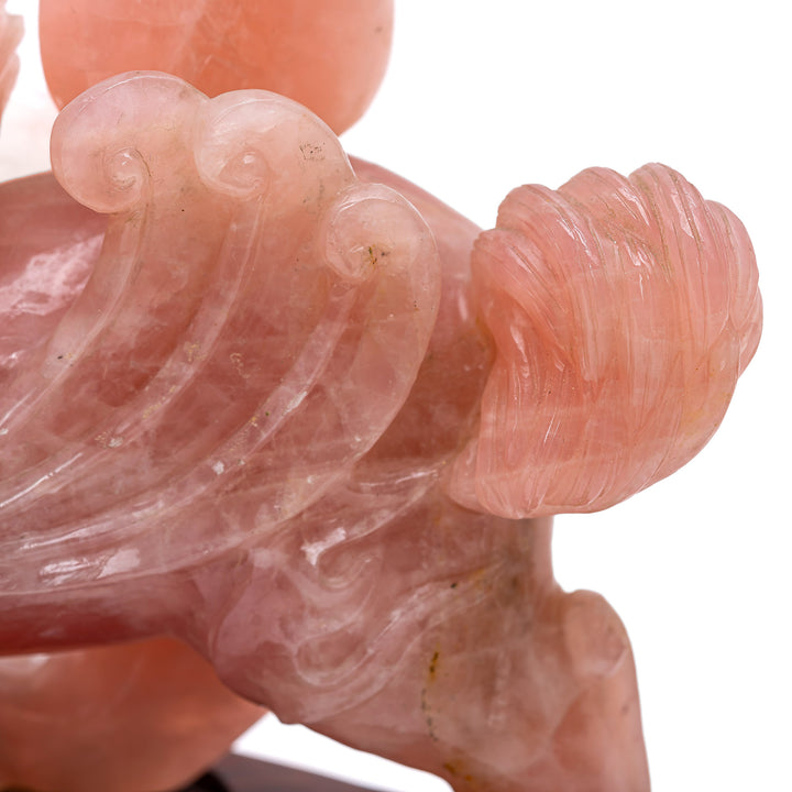 Rose Quartz Winged Lion