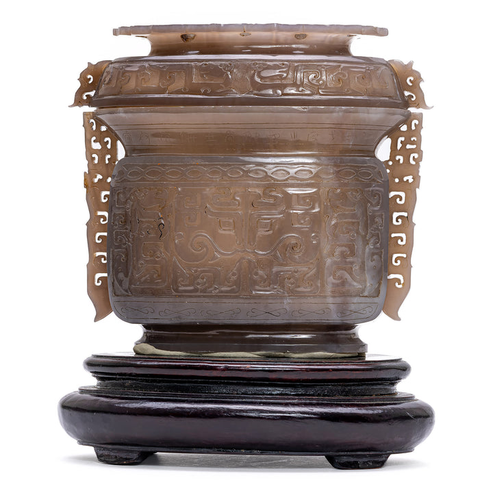 Embrace Elegance: Museum-Quality Mottled Grey Jade Vase