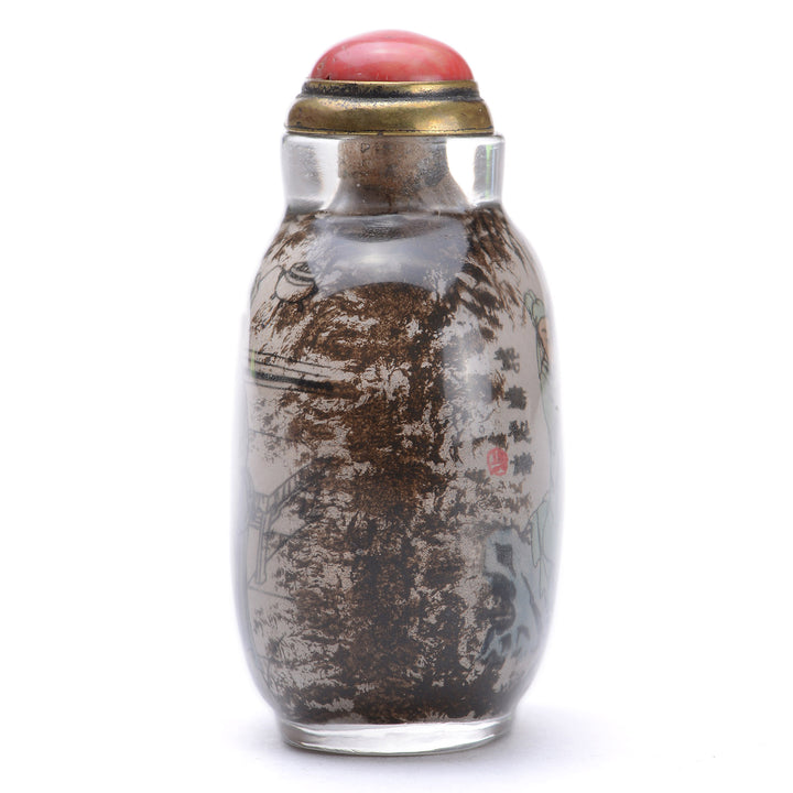 Museum-quality jade snuff bottle in brownish hue