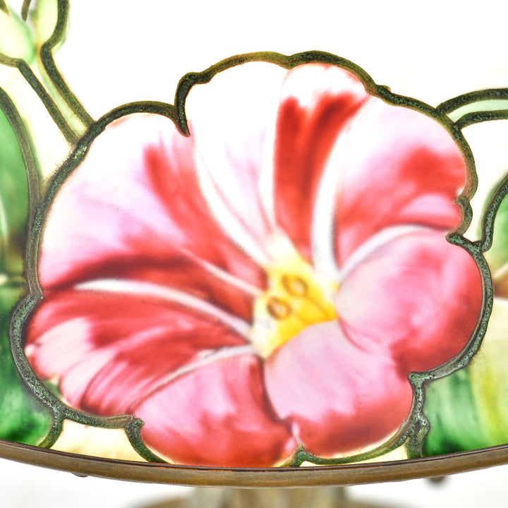 Elegant lamp with organic base and vine motifs by Pairpoint.