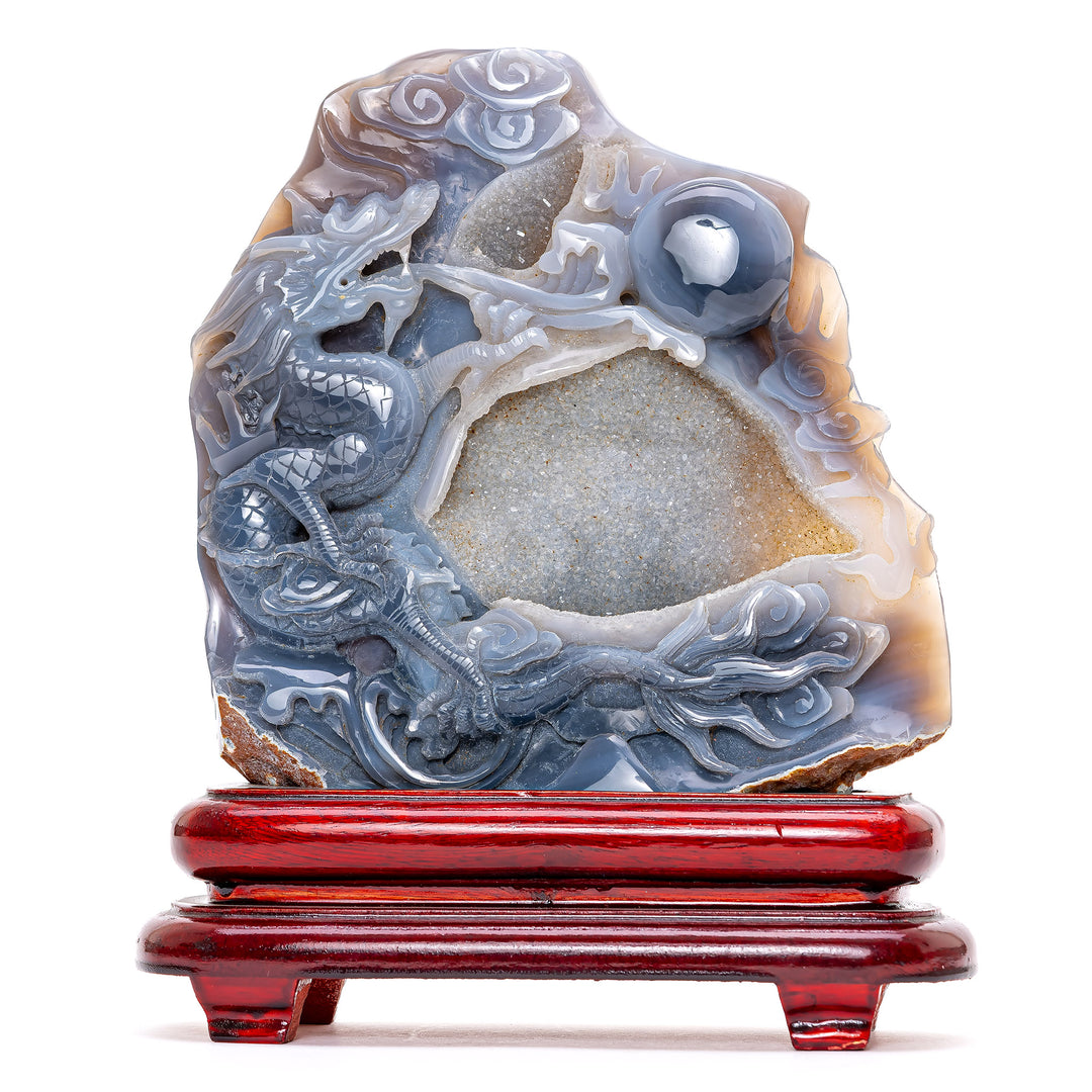 Grey Agate Carving
