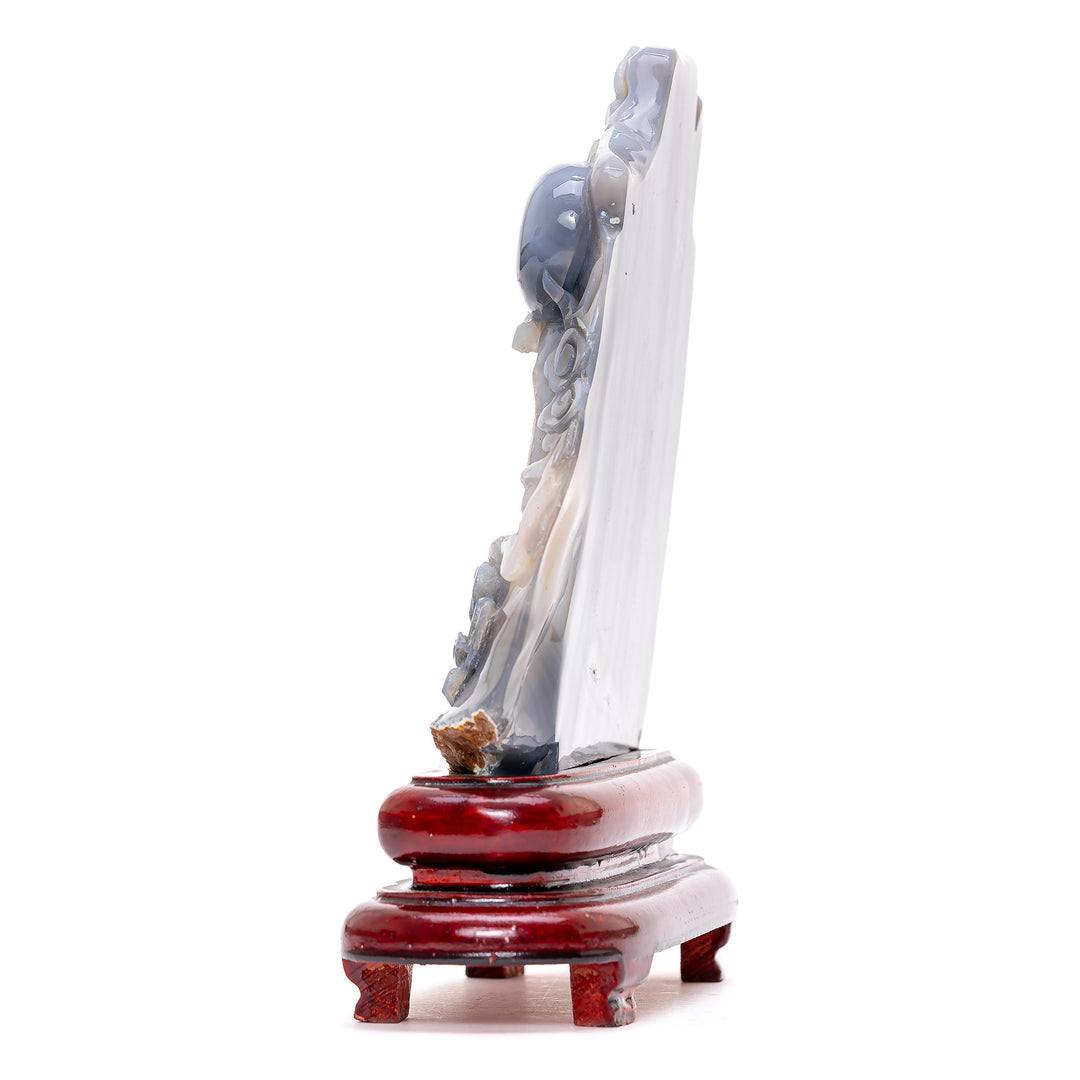 Grey Agate Carving