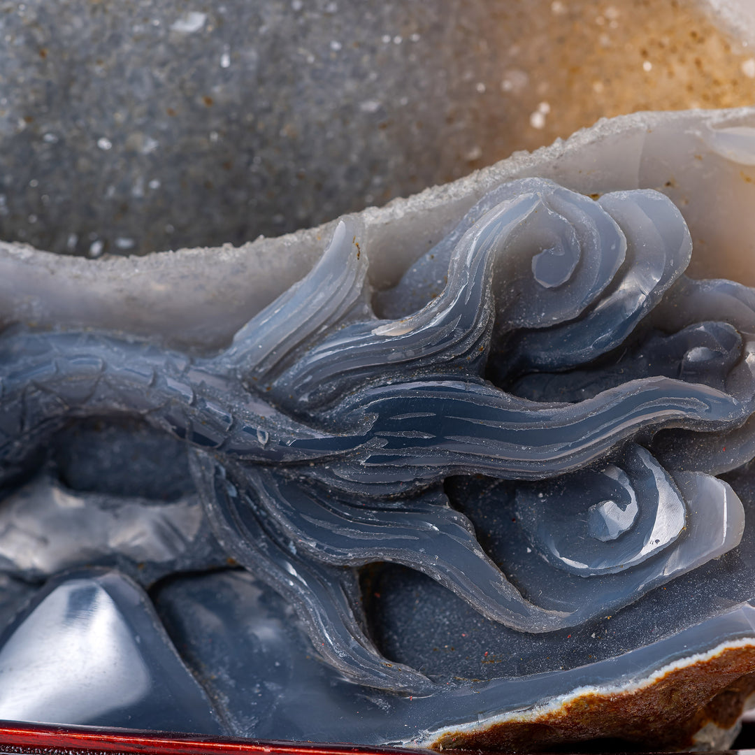 Grey Agate Carving