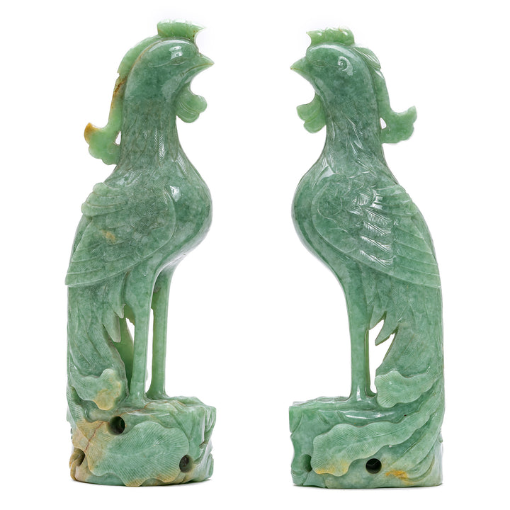 Pair Jade Phoenix Birds