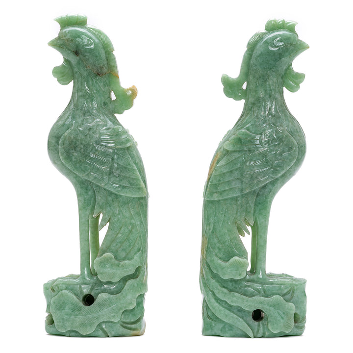 Pair Jade Phoenix Birds