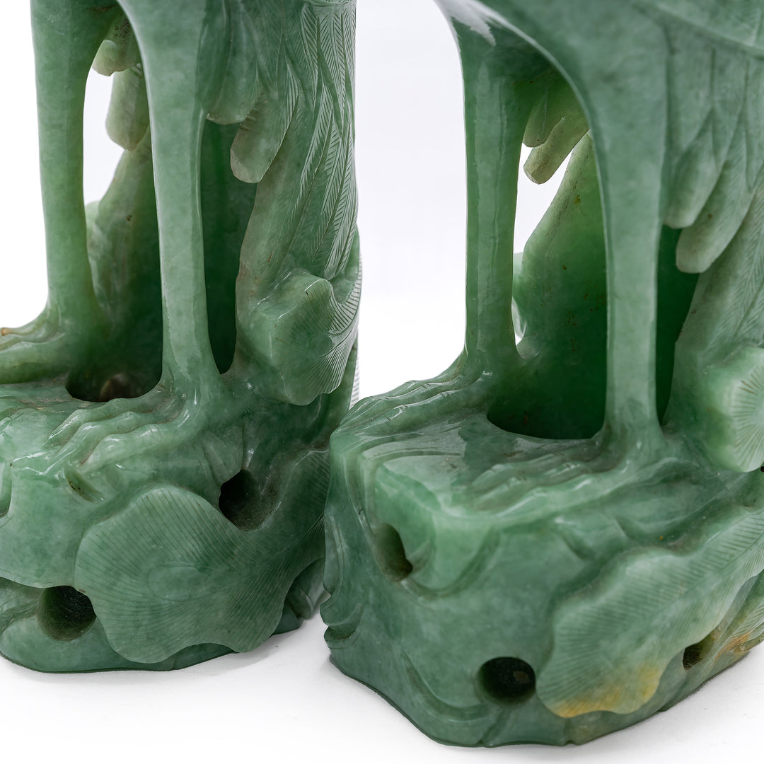 Pair Jade Phoenix Birds