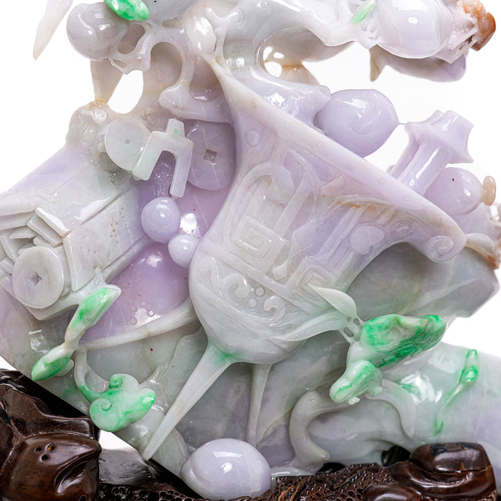 Enchanting Burma Jade Pine & Cranes Design
