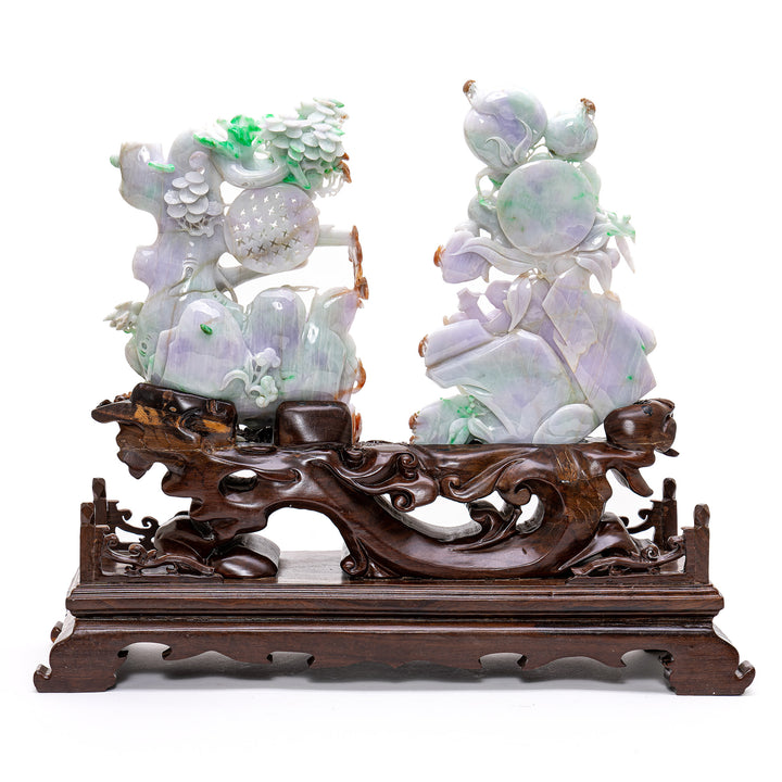 Enchanting Burma Jade Pine & Cranes Design