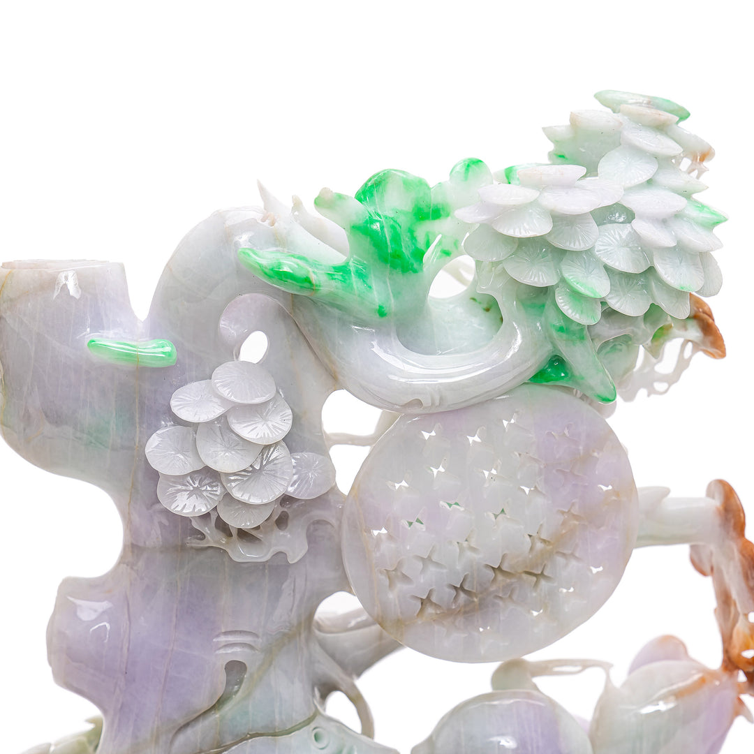 Enchanting Burma Jade Pine & Cranes Design