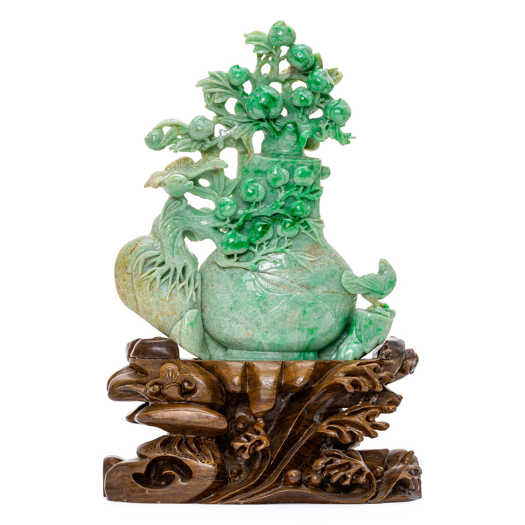 Jade Lidded Peach Tree Vase