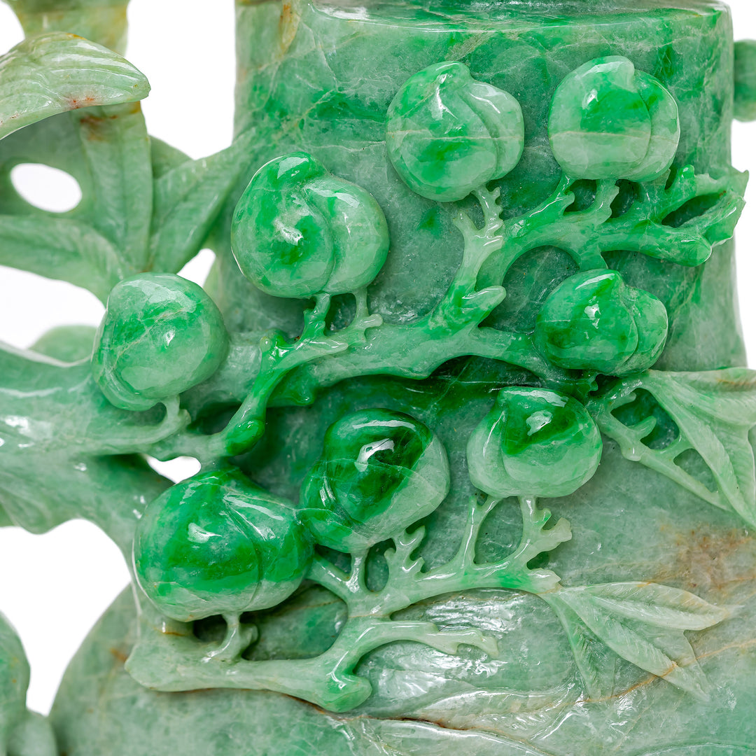 Jade Lidded Peach Tree Vase