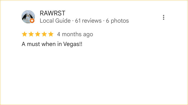 RAWRST 5-star Regis Galerie review calling the gallery a must-visit destination in Las Vegas.