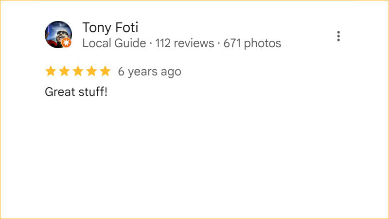 Tony Foti 5-star Regis Galerie review praising the great finds available in The Venetian, Las Vegas.