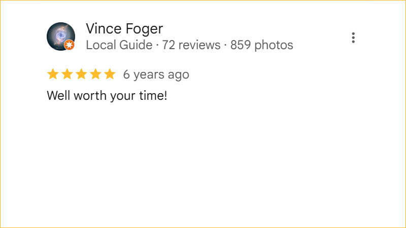 Vince Foger 5-star Regis Galerie review saying the gallery is well worth your time in The Venetian, Las Vegas.