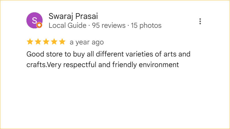 Swaraj Prasai 5-star Regis Galerie review praising variety of arts and crafts and friendly atmosphere in The Venetian, Las Vegas.