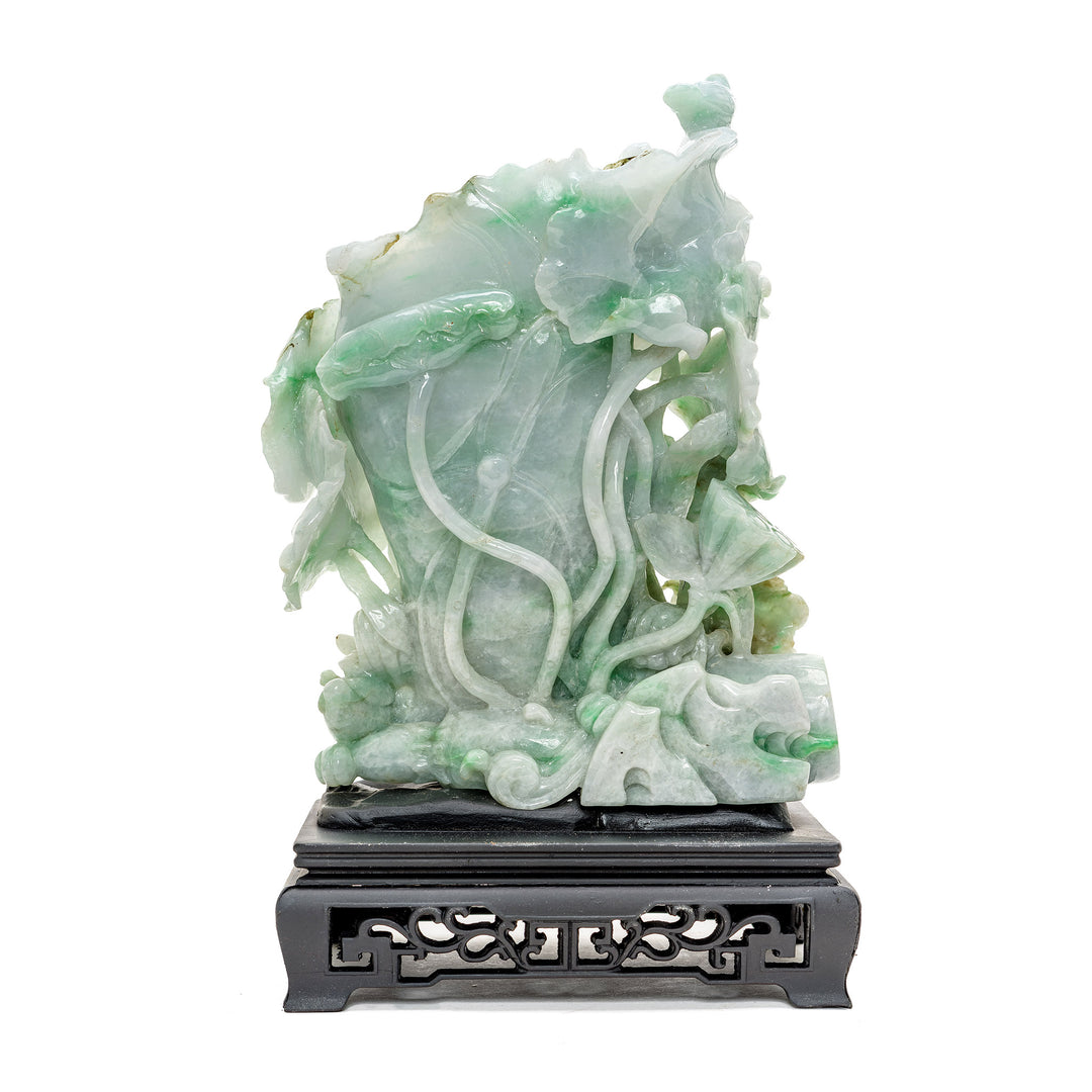 Museum-quality jadeite carving symbolizing growth and prosperity.