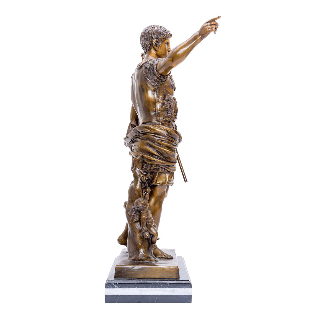 Museum-quality bronze replica of Augustus, Rome's revered emperor.