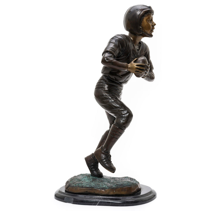 Marble-based bronze sculpture celebrating the youthful spirit of American football