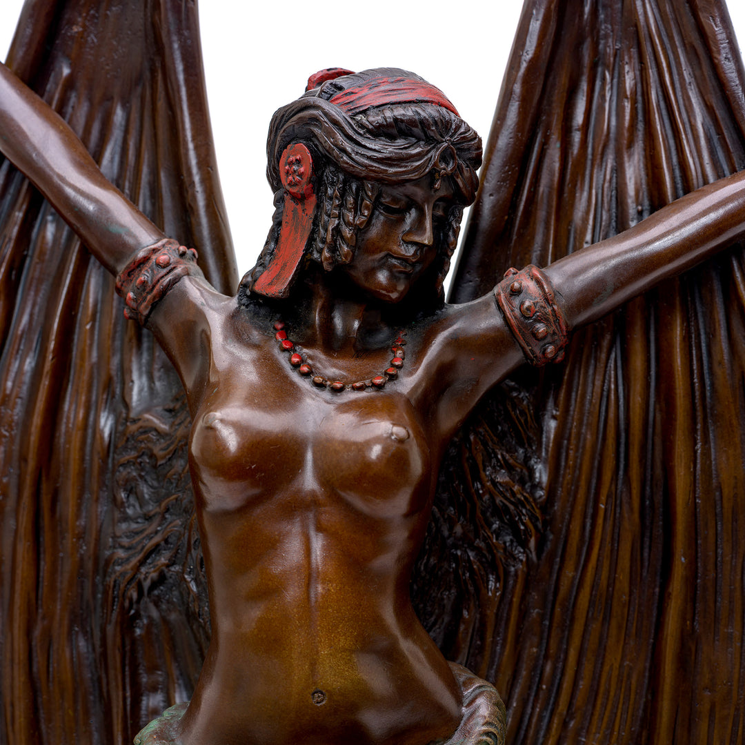 Mystique of the Gothic Bronze Bat Lady - a collector's vintage treasure