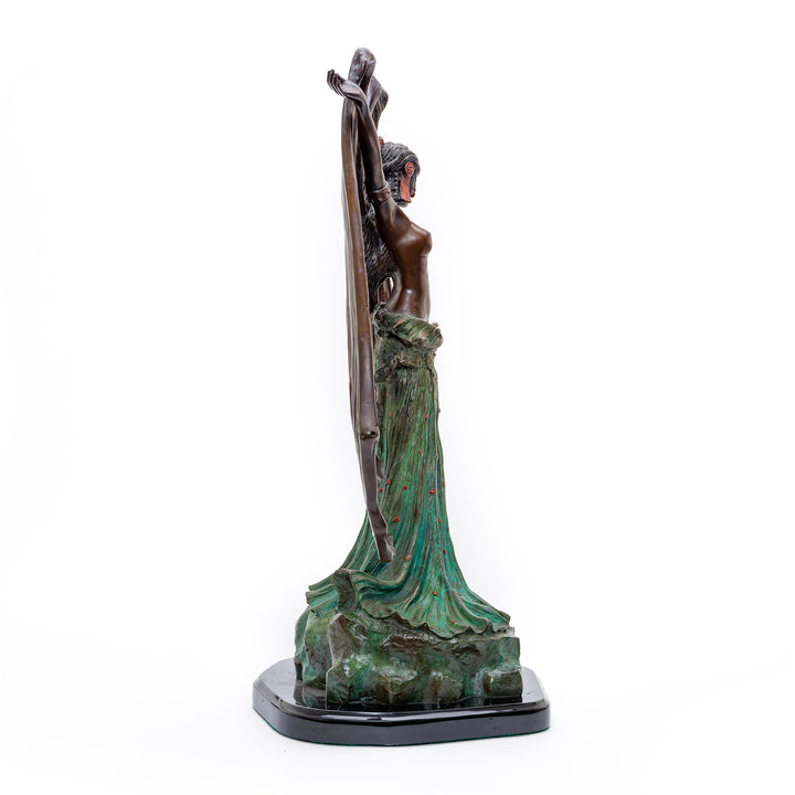 "Rare Vintage Bat Lady in bronze, a striking addition to sophisticated decor
