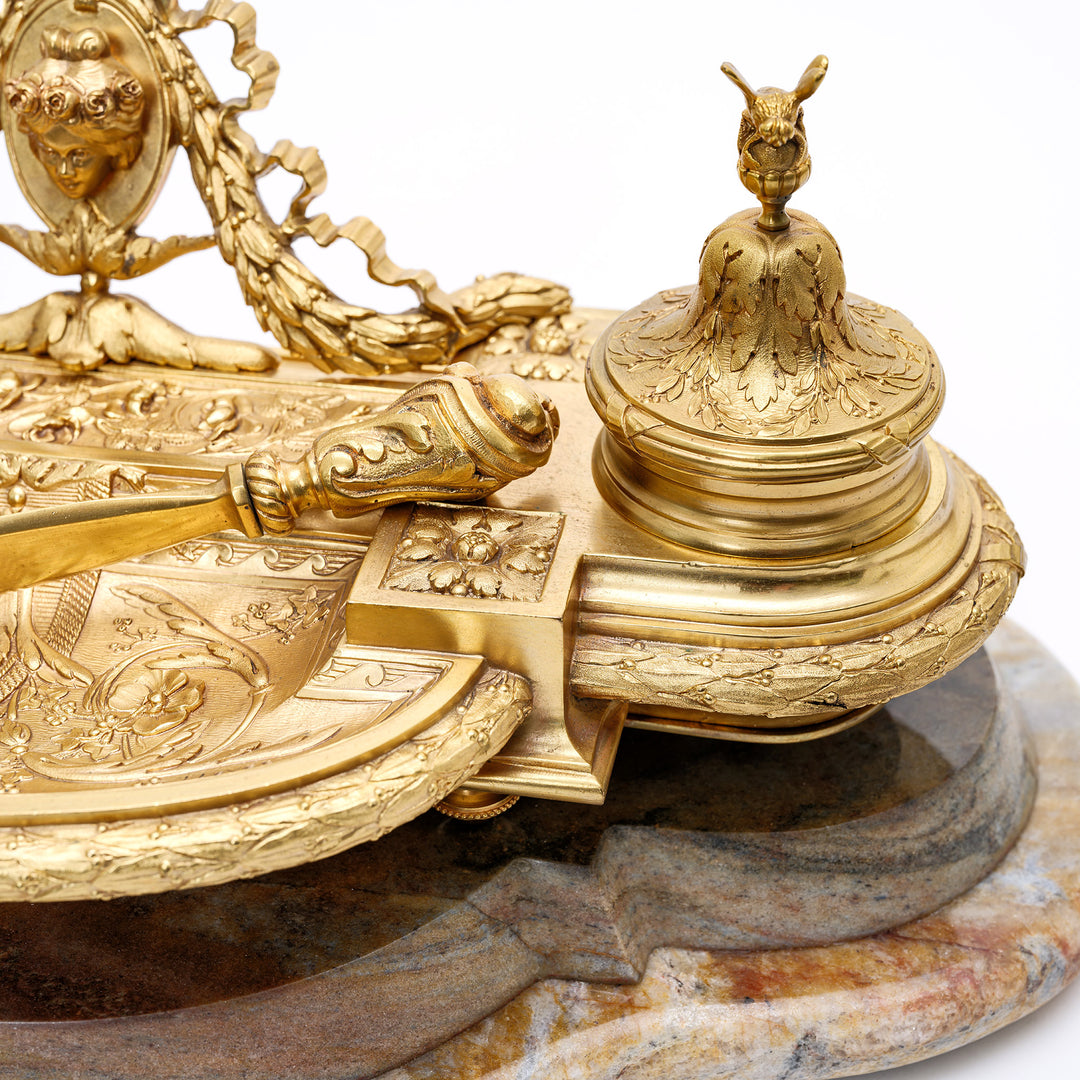 French royal style desk accessory in bronze