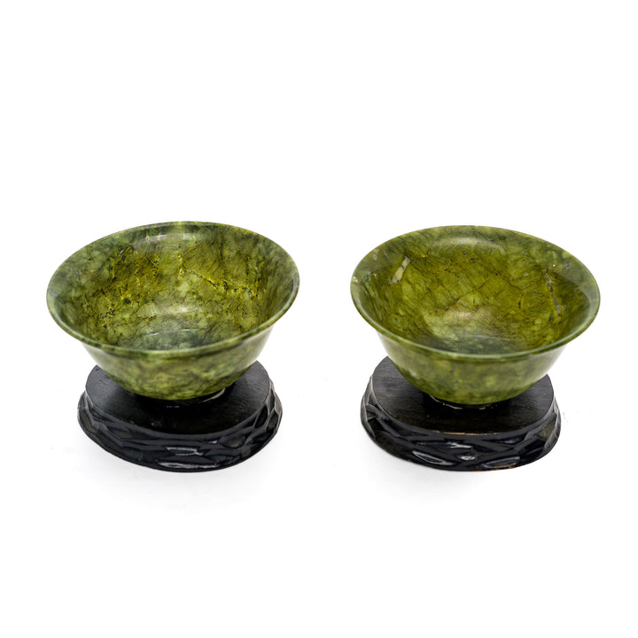 Sophisticated spinach green bowls set for home decor