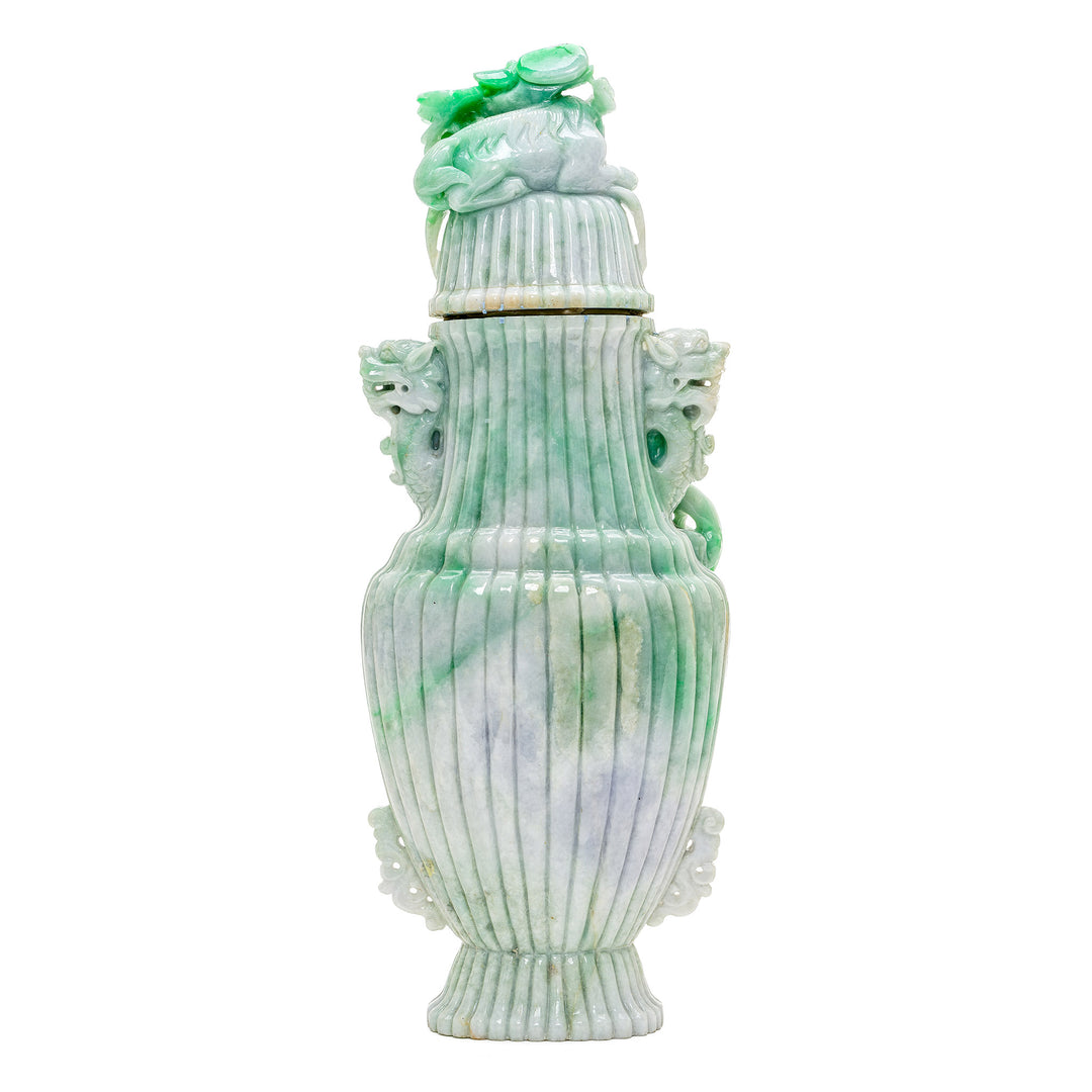 Luxurious apple green and white jade vase, a testament to traditional craftsmanship.