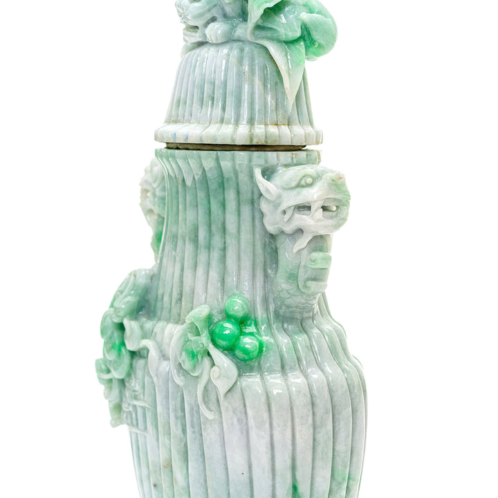 Heirloom-quality jade vase with a fusion of tradition and aesthetics.