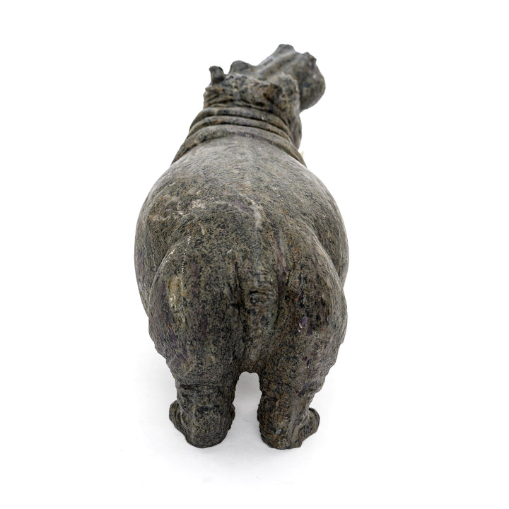 Majestic jasper hippopotamus decoration