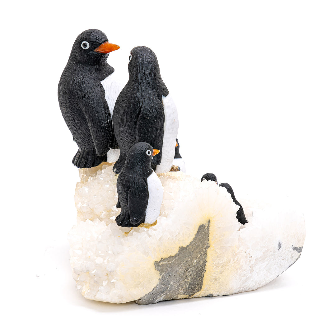 Artisan-crafted penguin figurines symbolizing family unity