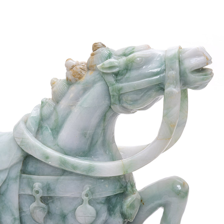 Detailed Tang Dynasty jade horse sculptures.