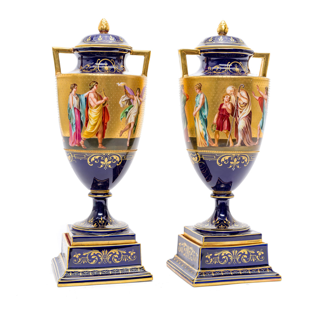 Hand-Painted Classical Figural Scenes on Porcelain