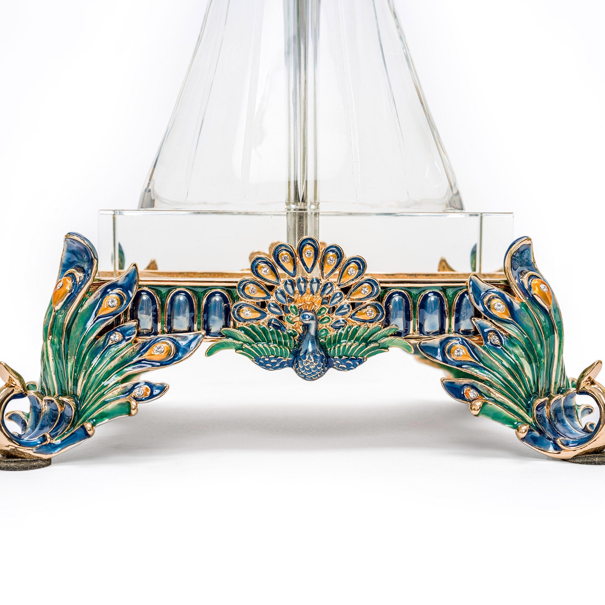 Peacock Crystal Clock and Candelabra Set by Regis Galerie |