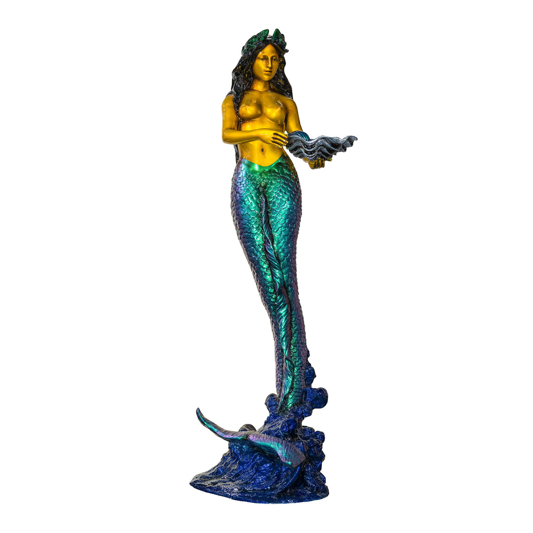 Bronze Mermaid Holding Shell