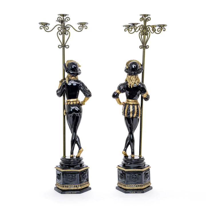 Classical Bronze Dancers with Candle Torchieres.