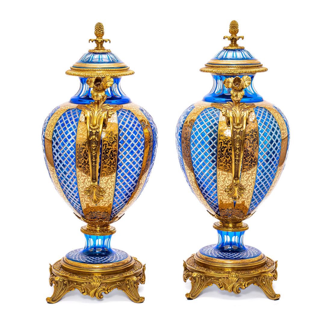 Doré Bronze Mounted Crystal Vases
