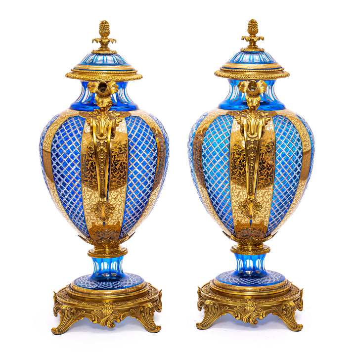 Handcrafted Cobalt Crystal Vases