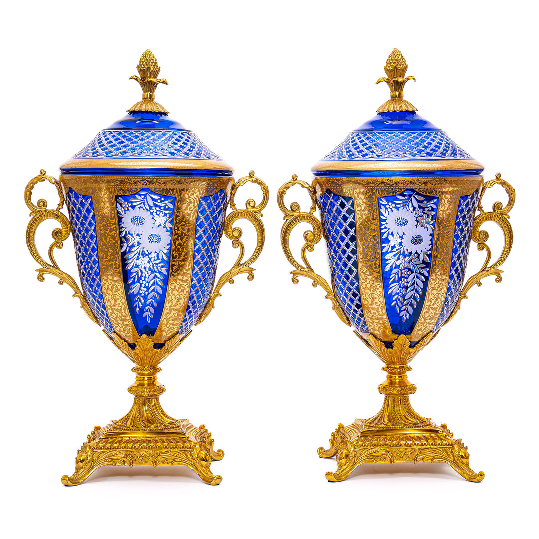 Exquisite Cobalt Crystal Vases: Artistic Beauty