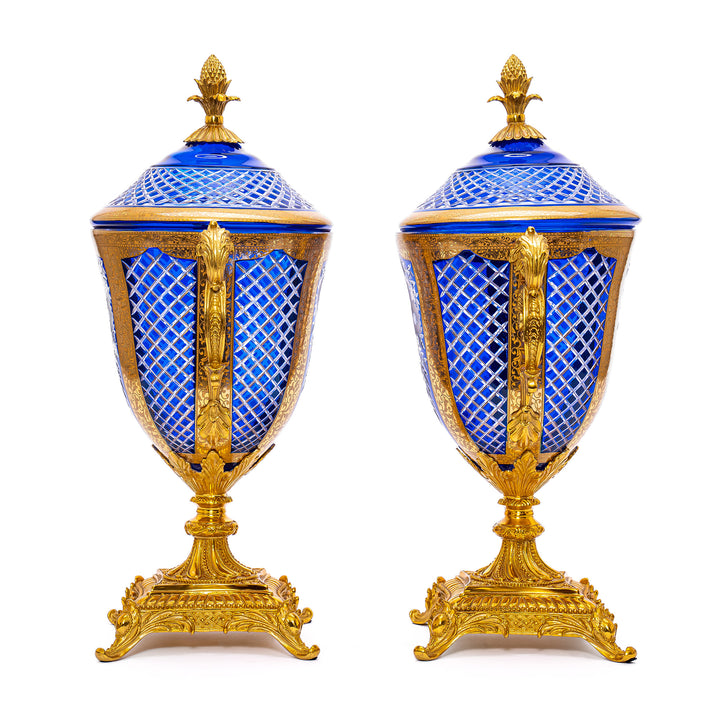 Small Cobalt Crystal Vases: Luxurious Decor