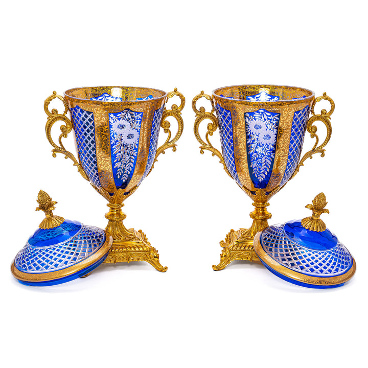 Pair of Small Crystal Vases: Symbolic Splendor