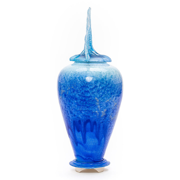 Unique Debra Steidel vase with macro and micro crystalline finishes