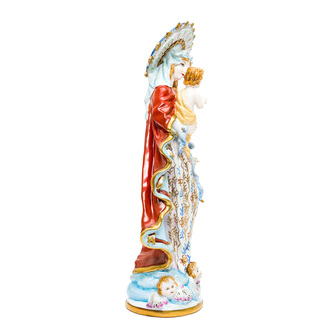 Detailed porcelain Madonna figurine with Child