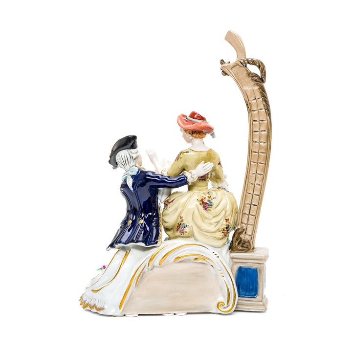 Fine porcelain art of seated young couple