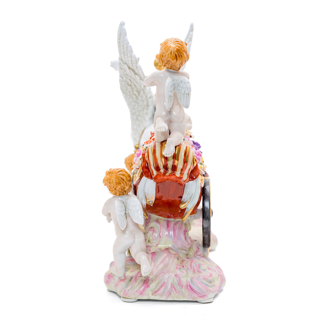 Winged Horse with Flower Chariot Porcelain Art