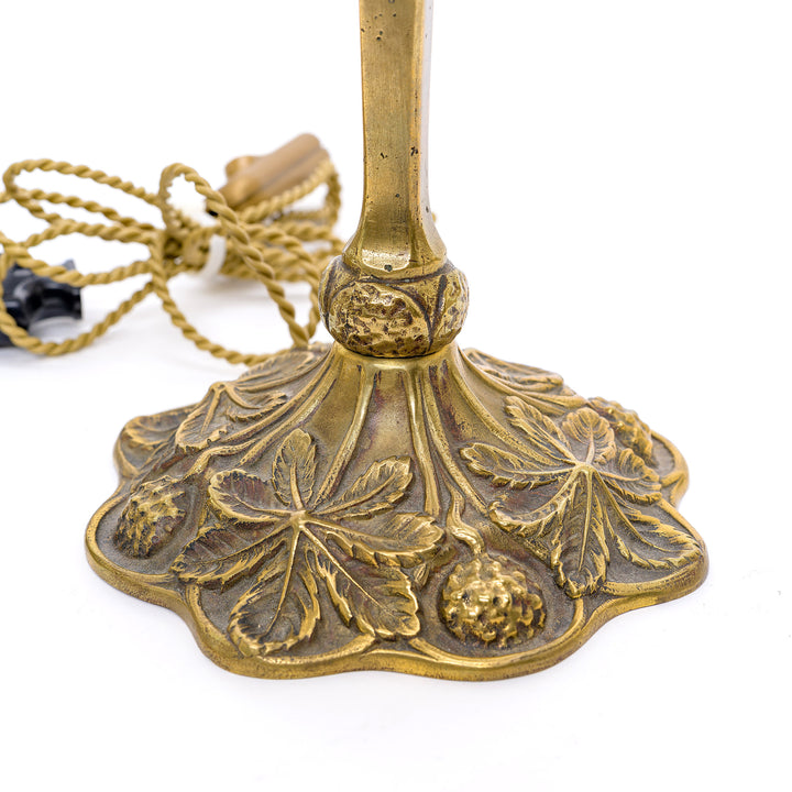 Elegant Daum Nancy Gilt Bronze Boudoir Lamps