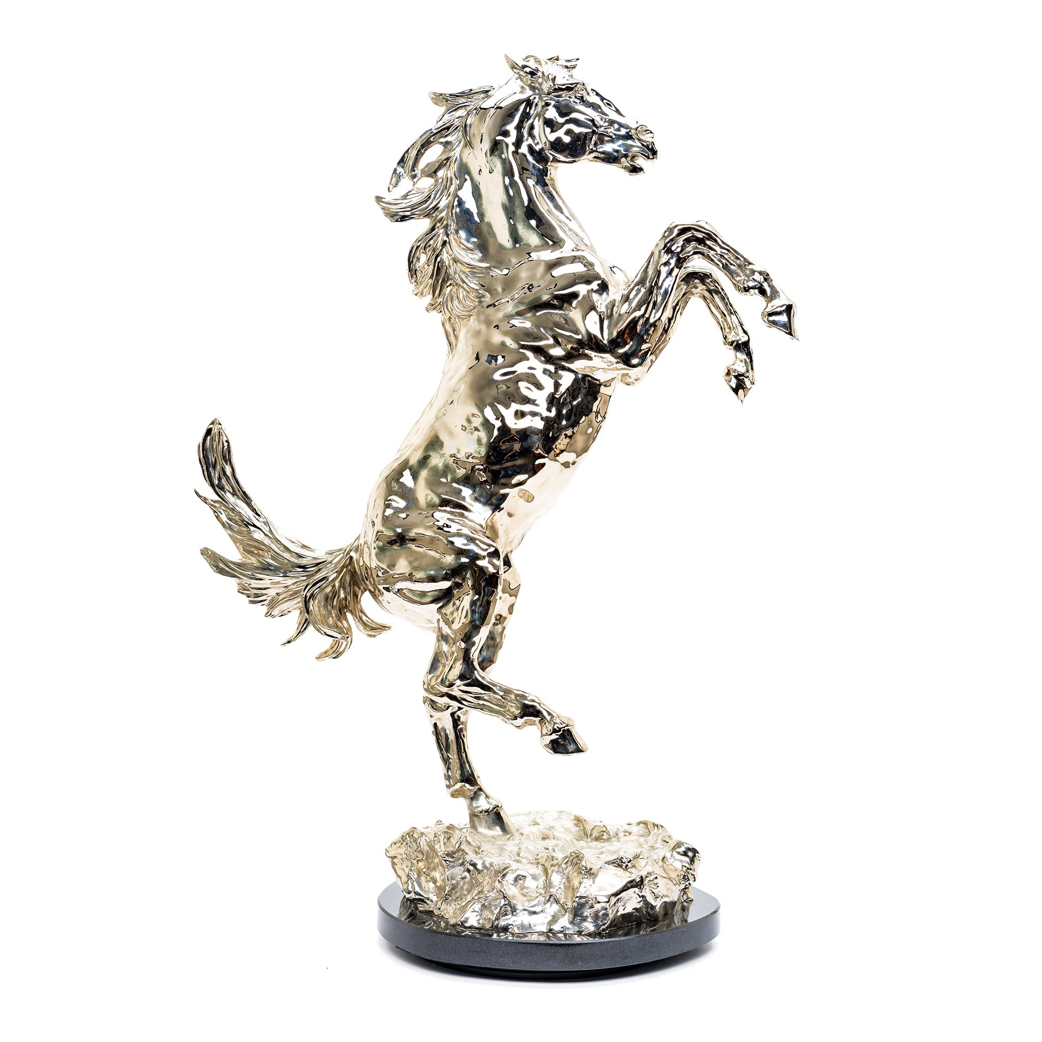 Lorenzo's Horse - Silver-Plated Bronze Sculpture by Ghig