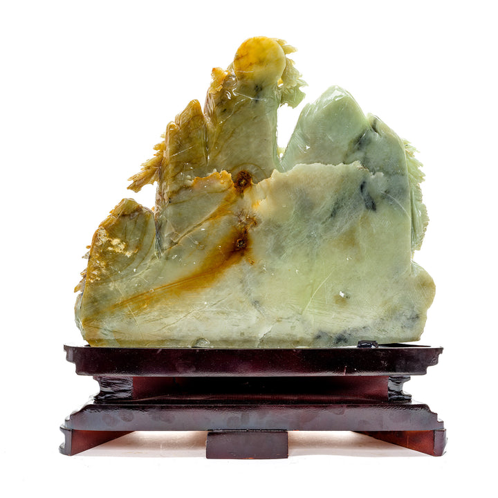Artisan-crafted agate mountainside with village detail