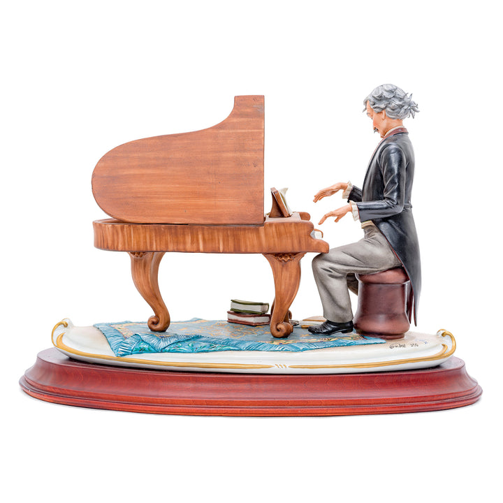 Exquisite grand piano porcelain sculpture for home decor.