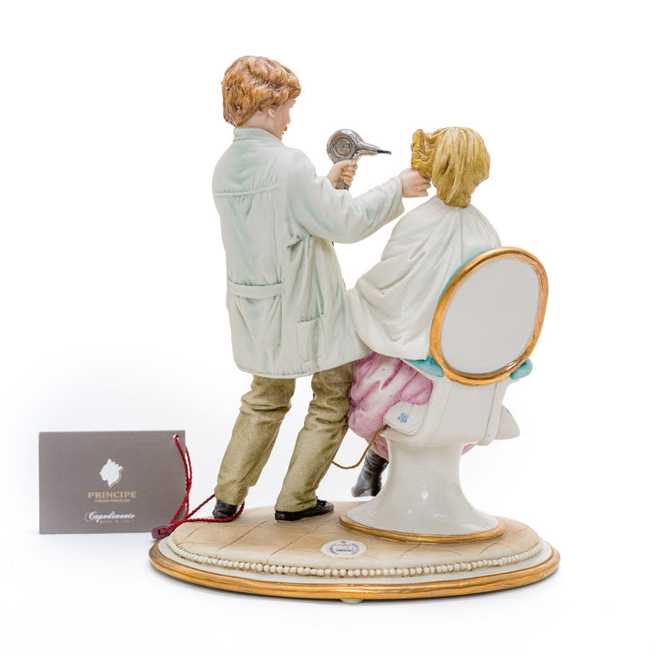 Genuine Capodimonte 'Hairdresser' made in Italy.
