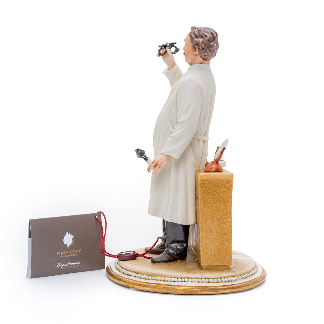 Italian crafted ophthalmologist with eye test chart.